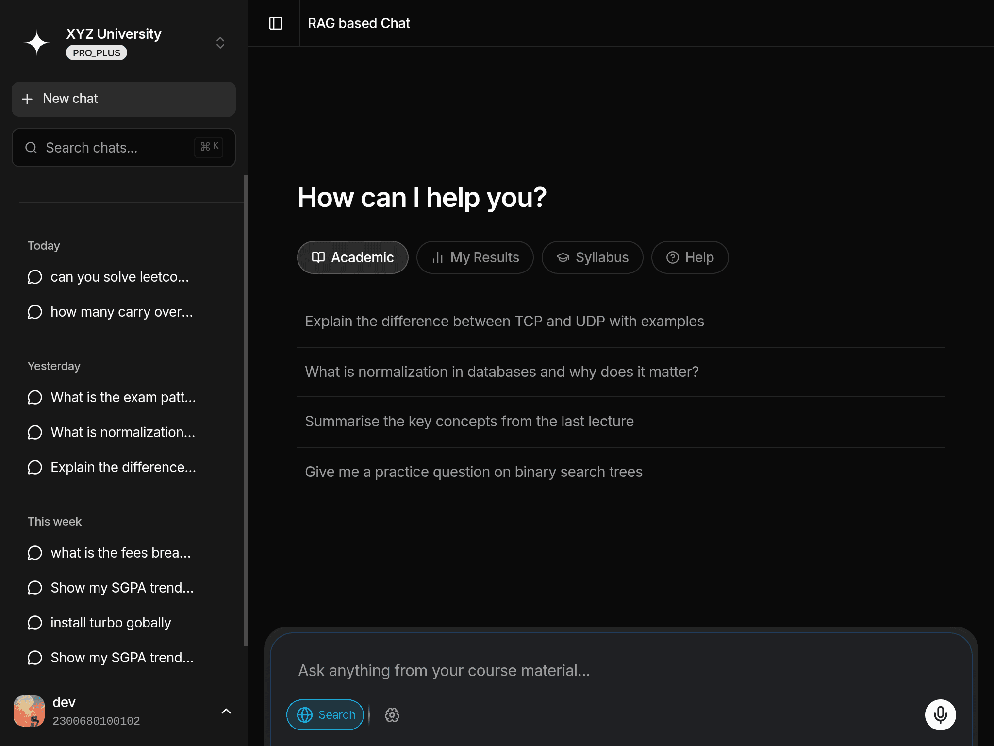 Dashboard preview